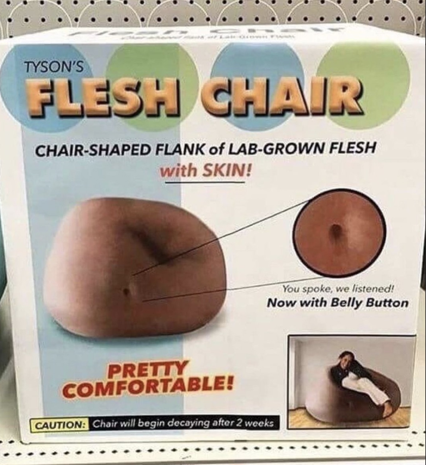 baked goods - Tyson'S Flesh Chair ChairShaped Flank of LabGrown Flesh with Skin! Pretty Comfortable! Caution Chair will begin decaying after 2 weeks You spoke, we listened! Now with Belly Button